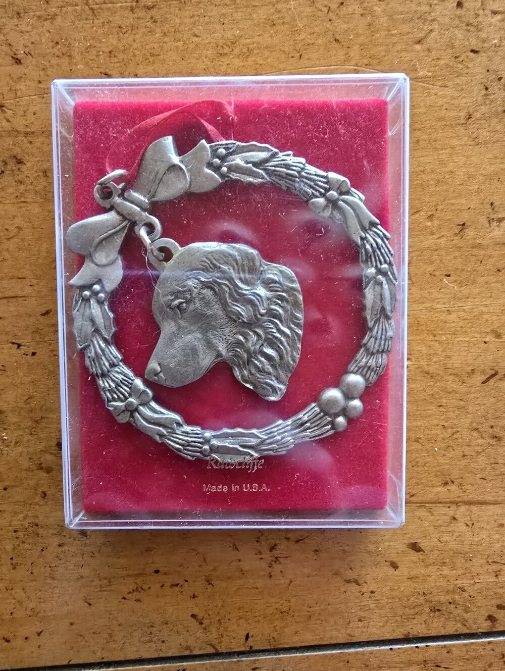 Vintage Early 1990s Rawcliffe Pewter Golden Retriever Ornament
